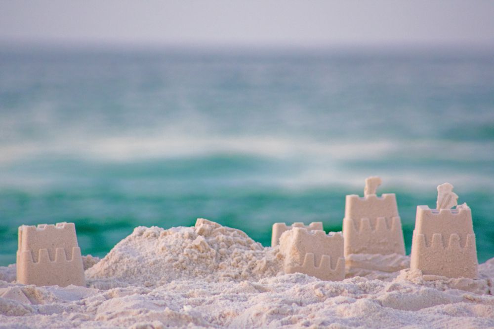 Sandcastle built by kids at Navarre Beach