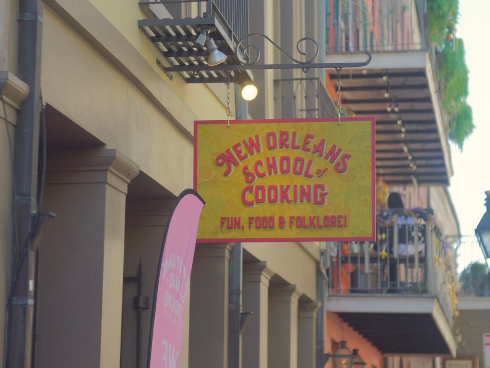 Signage of New Orleans School of Cooking