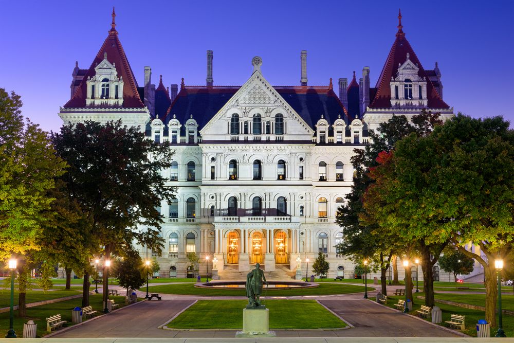 Front view of New York State Capitol