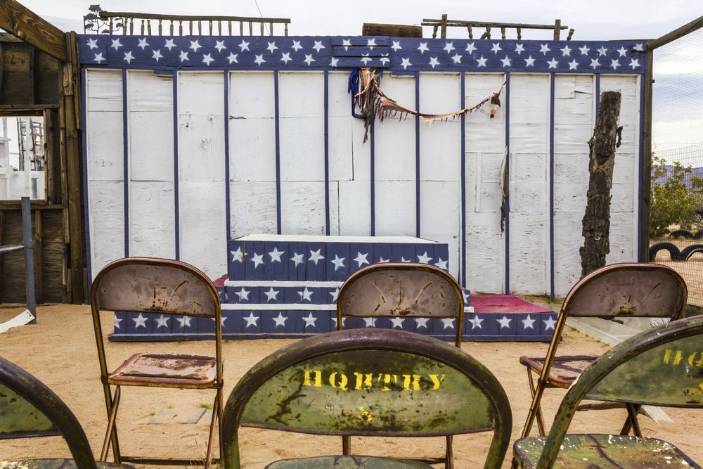 Theater set up at Noah Purifoy Desert Art Museum