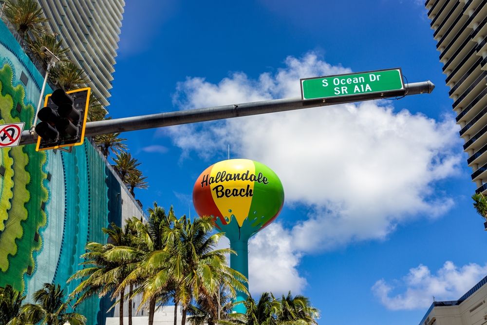 Road sign of Ocean Drive