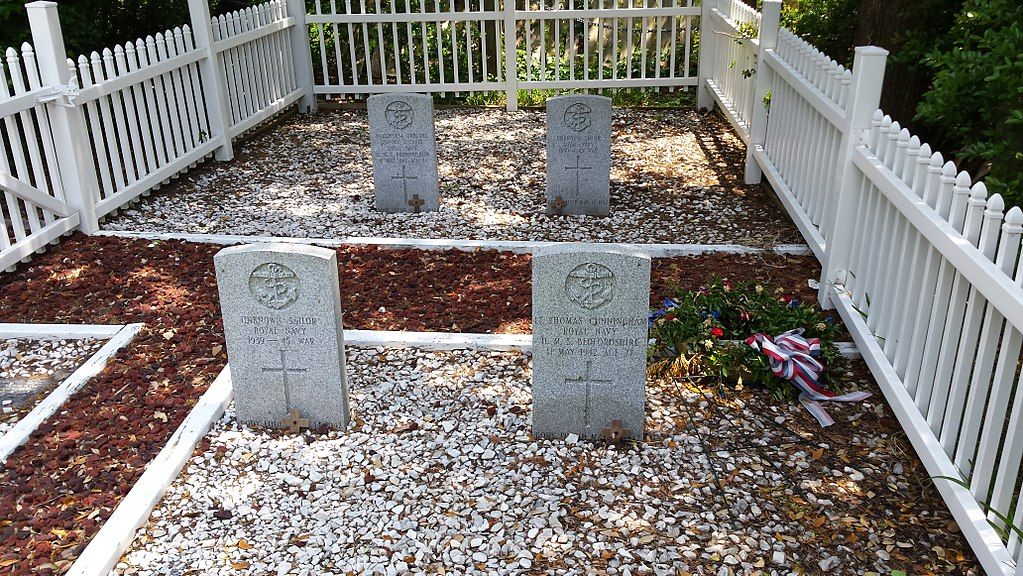 Tomb stone at Ocracoke British Cemetery