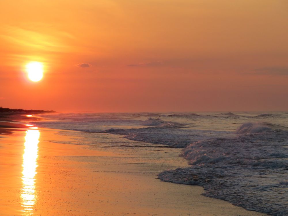 Sunrise in Ocracoke Island Beach