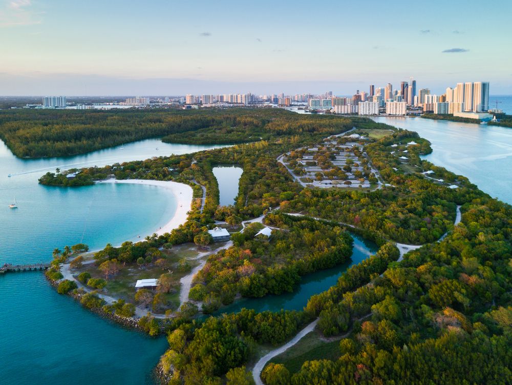 Aerial view of Oleta River State Park
