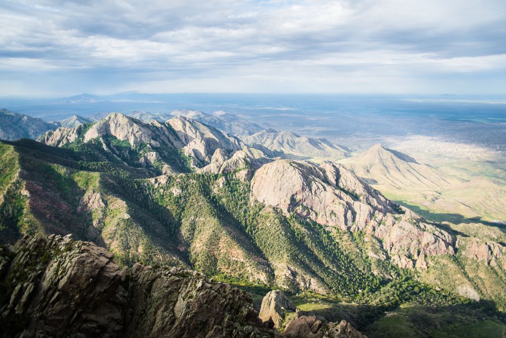 Aerialview of Organ Mountains in Las Cruces