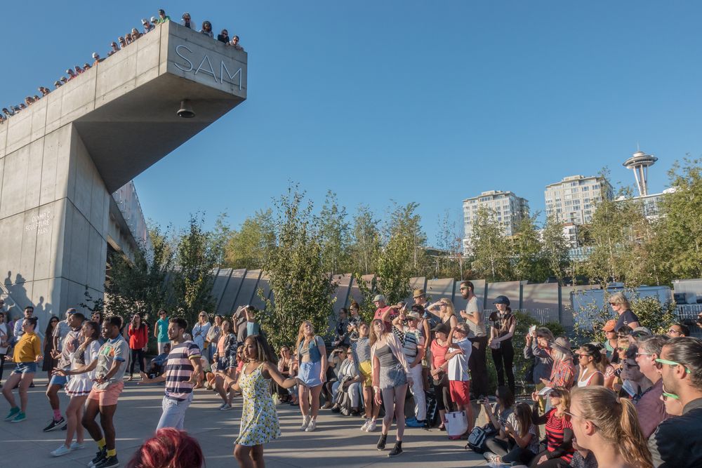 Pacific Northwest Ballet performing in outdoors