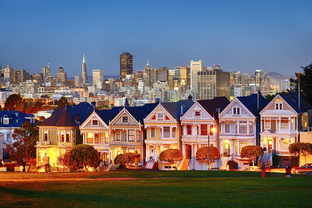 Night view of Painted Ladies
