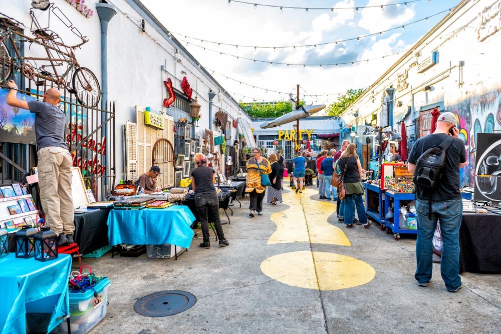 People shopping at Palace Market