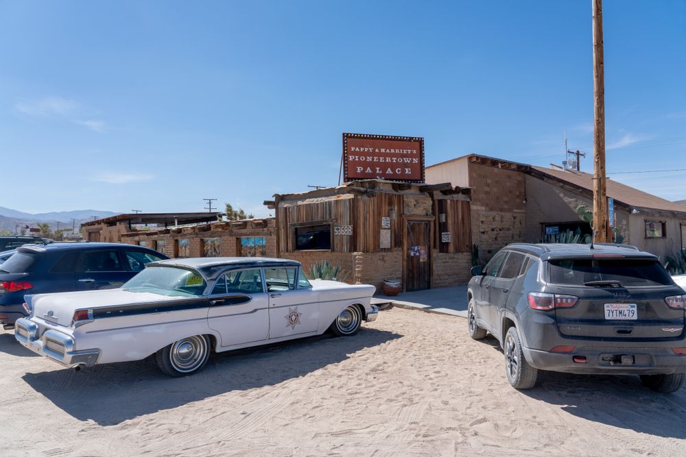 Parking outside Pappy & Harriet’s Pioneertown Palace