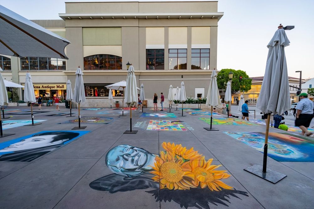 Chalk art competition at Pasadena City Hall
