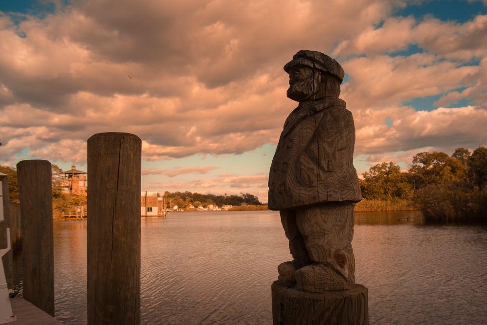Peconic Riverfront Park during sunset