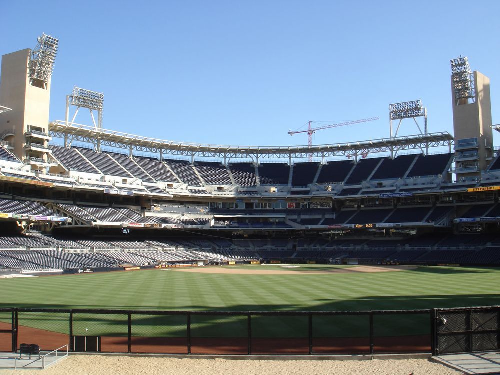 Tiered rows of chairs in Petco Park