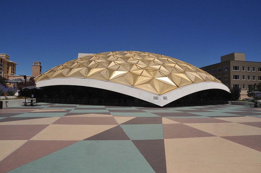 Golden dome architecture of the Pioneer Center for the Performing Arts