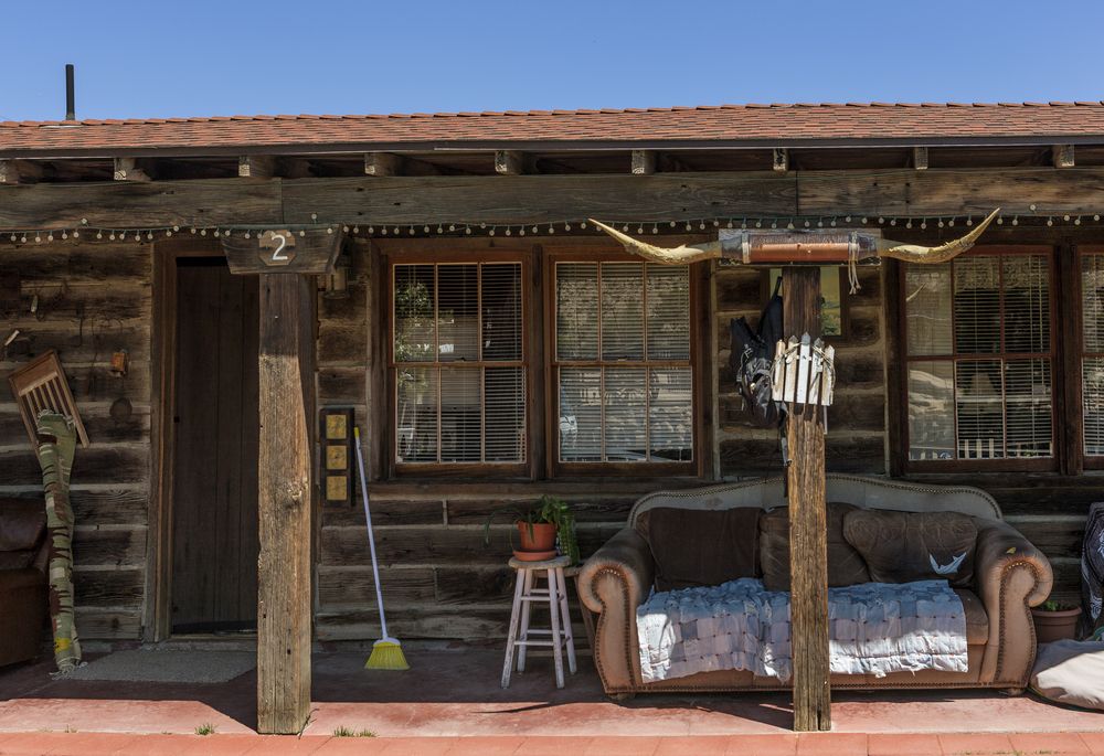 Closeup exterior view of Pioneertown Motel