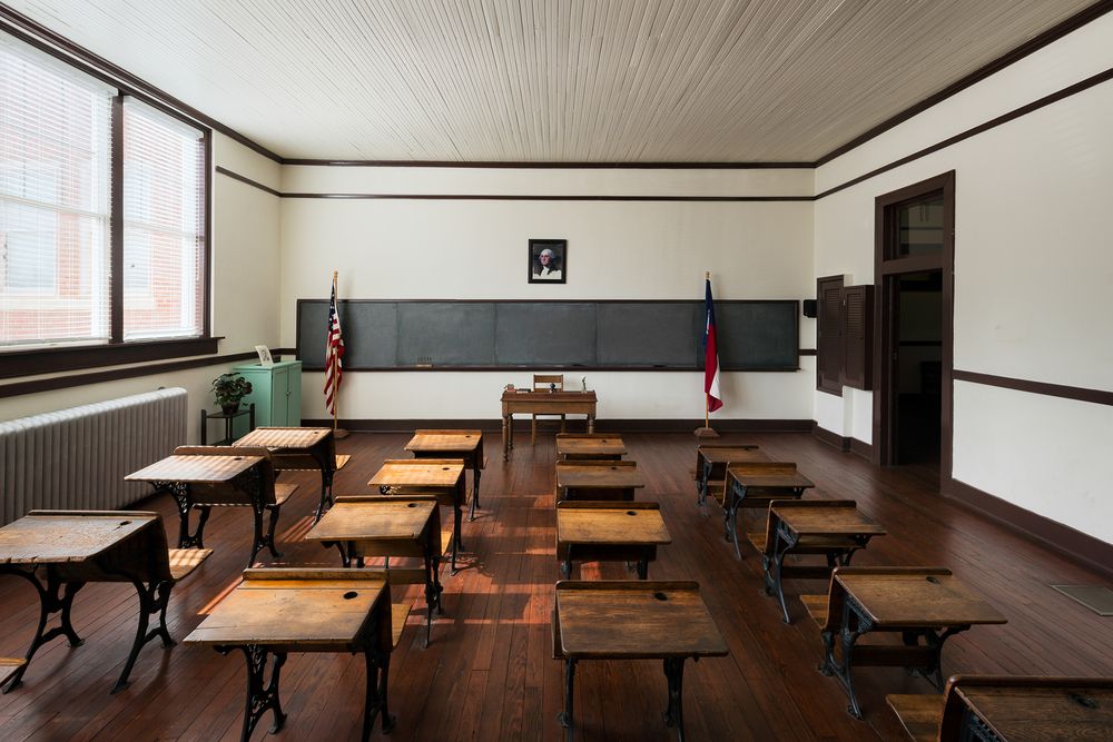 A classroom in Plains High School