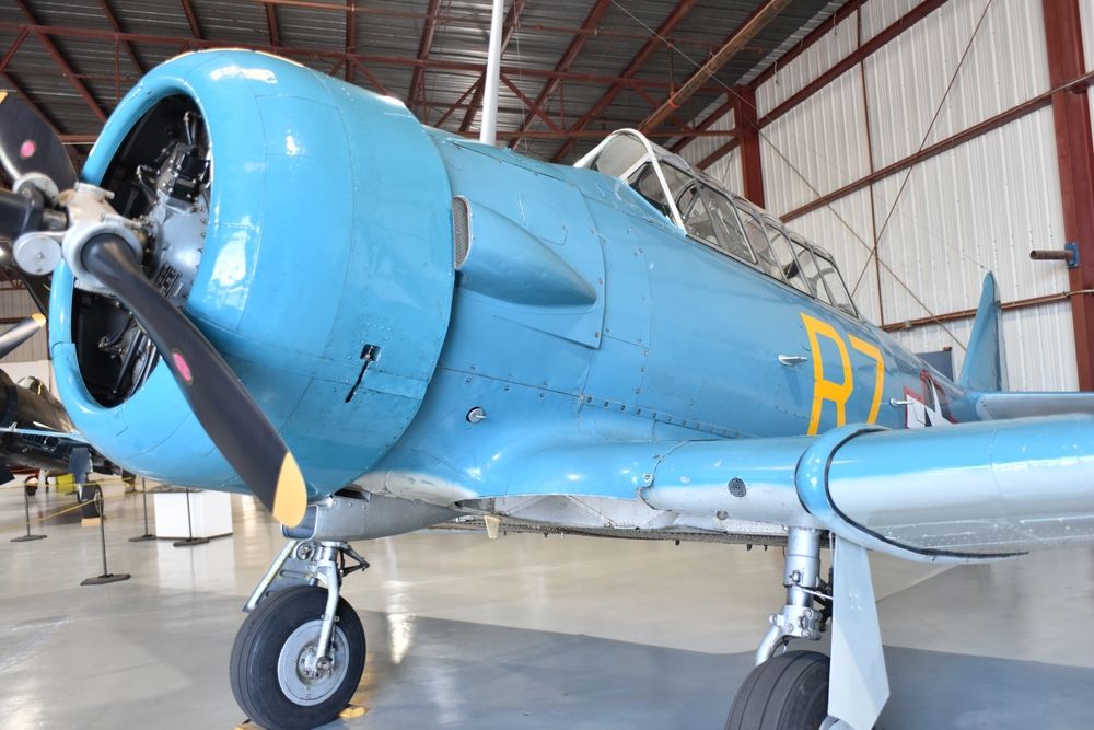 An aeroplane kept for display at Planes of Fame Air Museum
