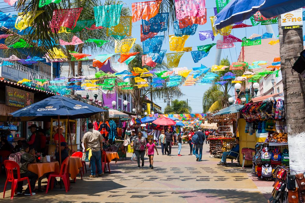 Colorful street in Plaza Santa Cecilia