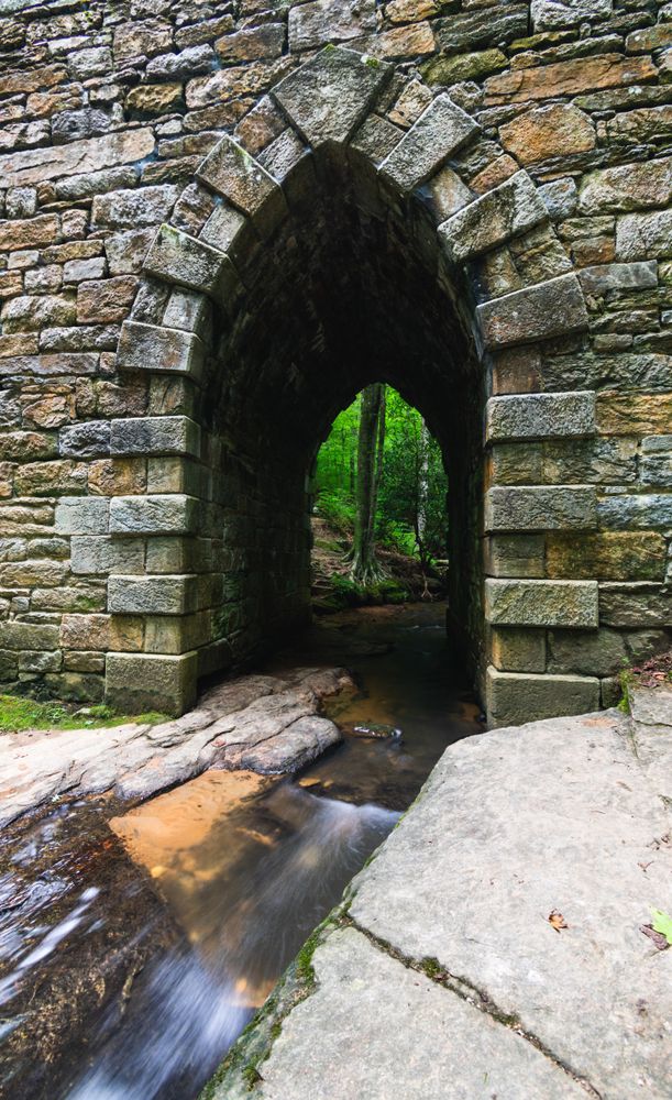 Water passing under the Poinsett Bridge