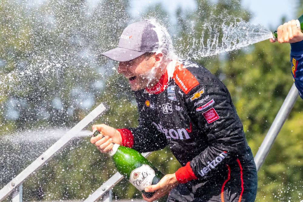 A race celebrating his victory at Portland International Raceway