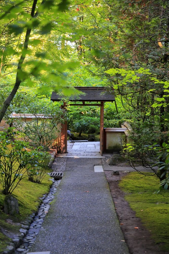 Japanese styled door at Portland Japanese Garden