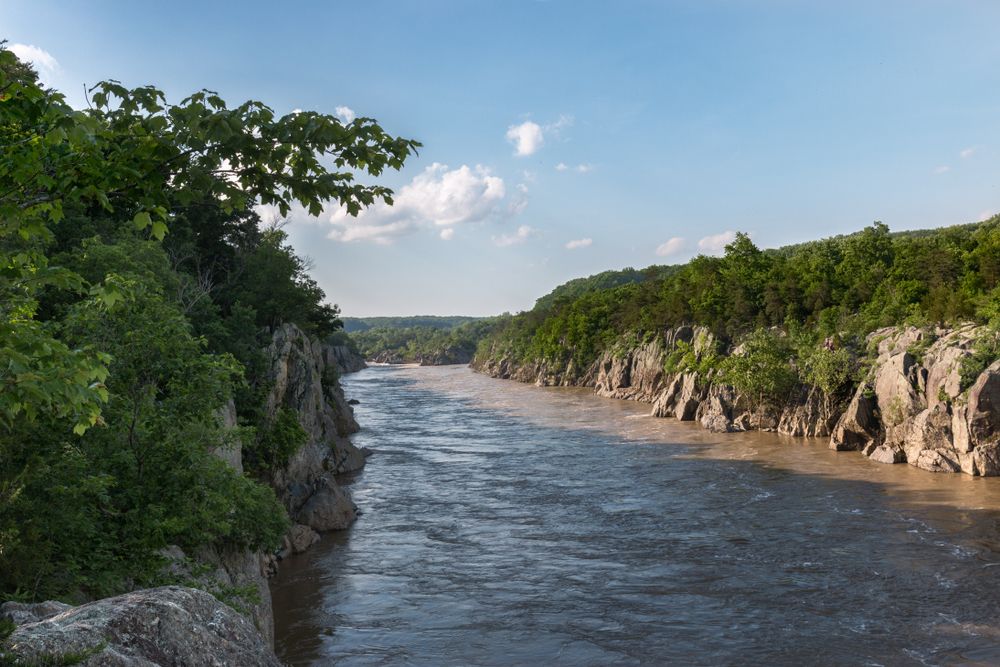 Potomac River flowing through mountains