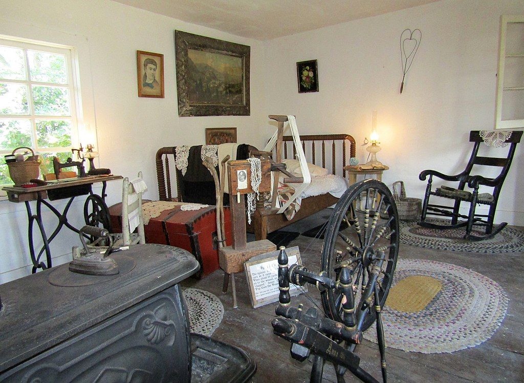 Interior of a cabin at Provo Pioneer Village