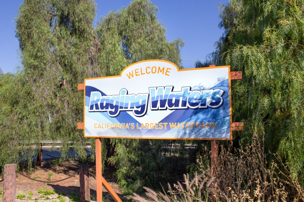 Signage of Raging Waters