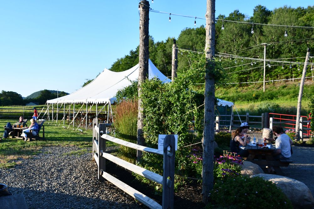 Outdoor dining at Red Shed Brewery