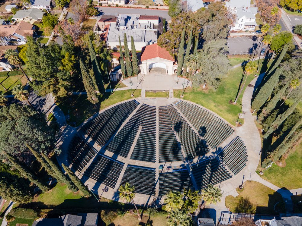 Aerial view of Redlands Bowl