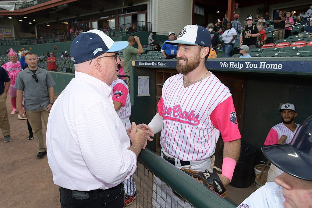 Governor attending a game at Regency Furniture Stadium