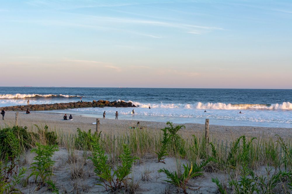 People at Rockaway Beach