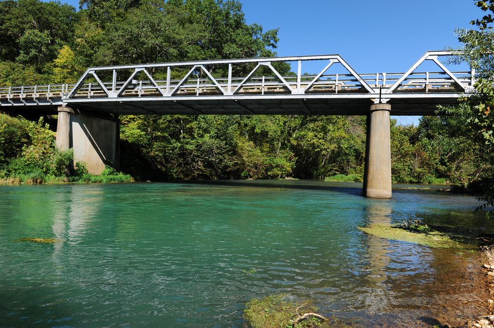 A bridge over the waters of Mark Twain National Forest