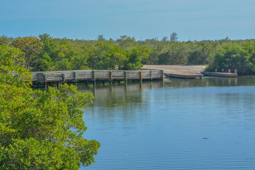 Calm waters in Round Island Beach Park