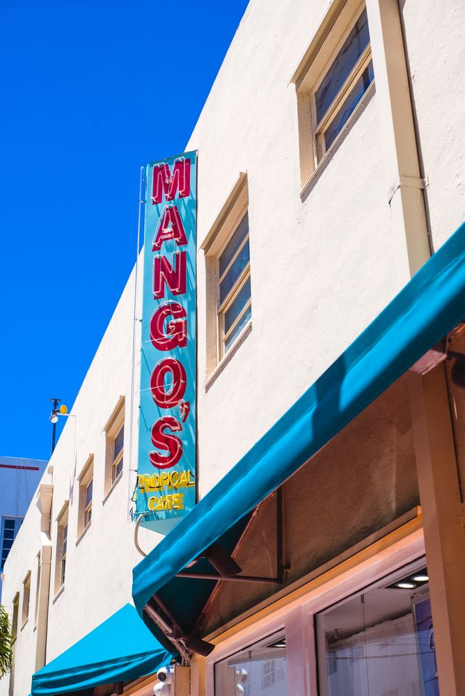Sign of Mango’s Tropical Cafe