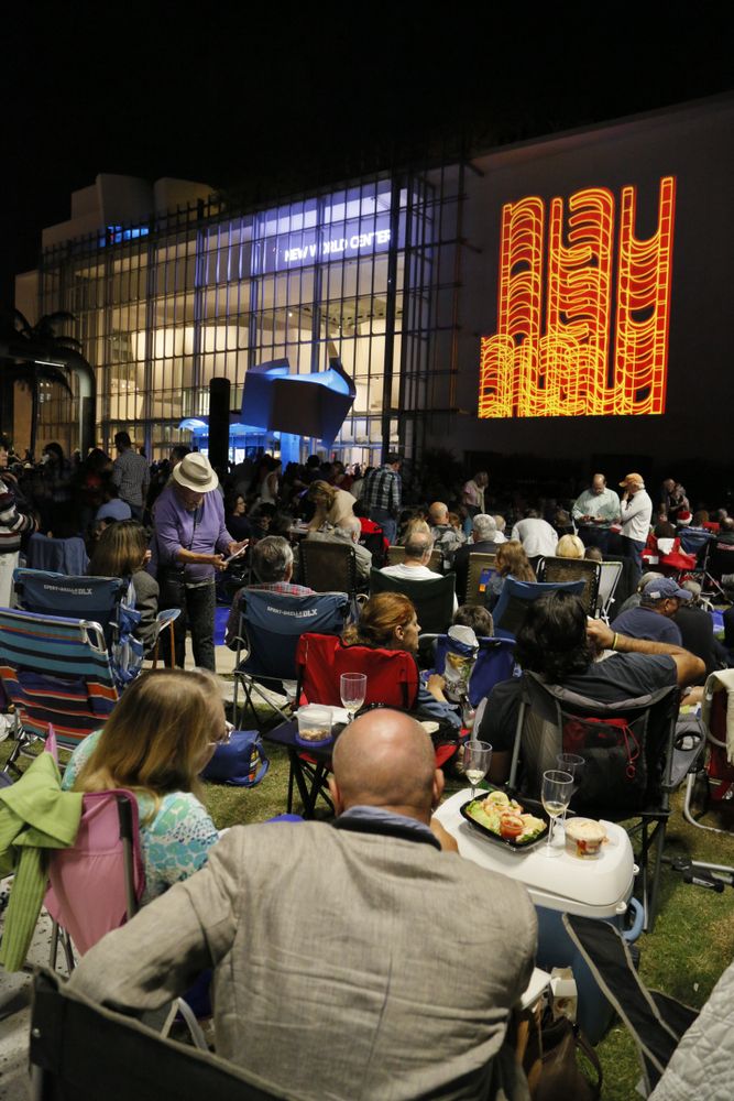 People watching a show at New World Center