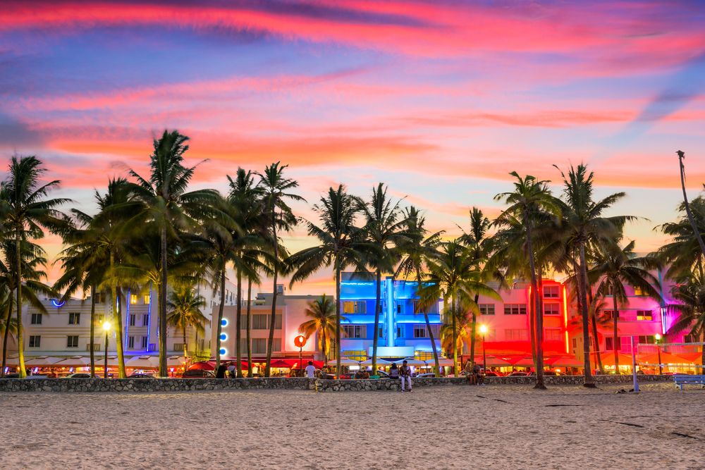 Sunset over Ocean Drive