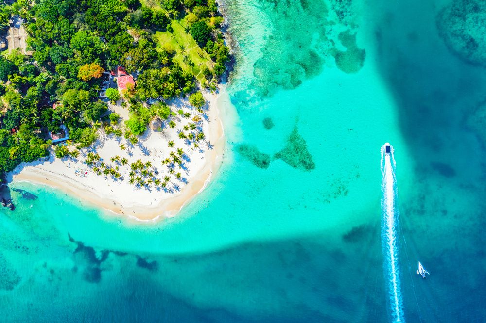 Aerial view of Samana Bacardi Island