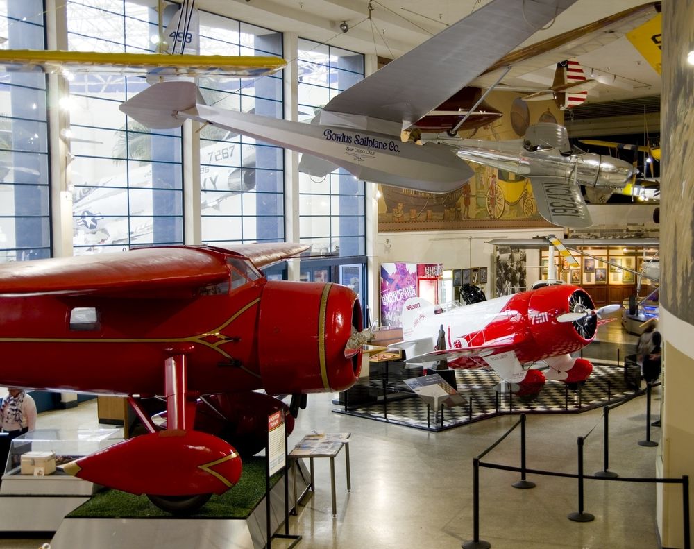 Display of aircrafts at San Diego Air & Space Museum