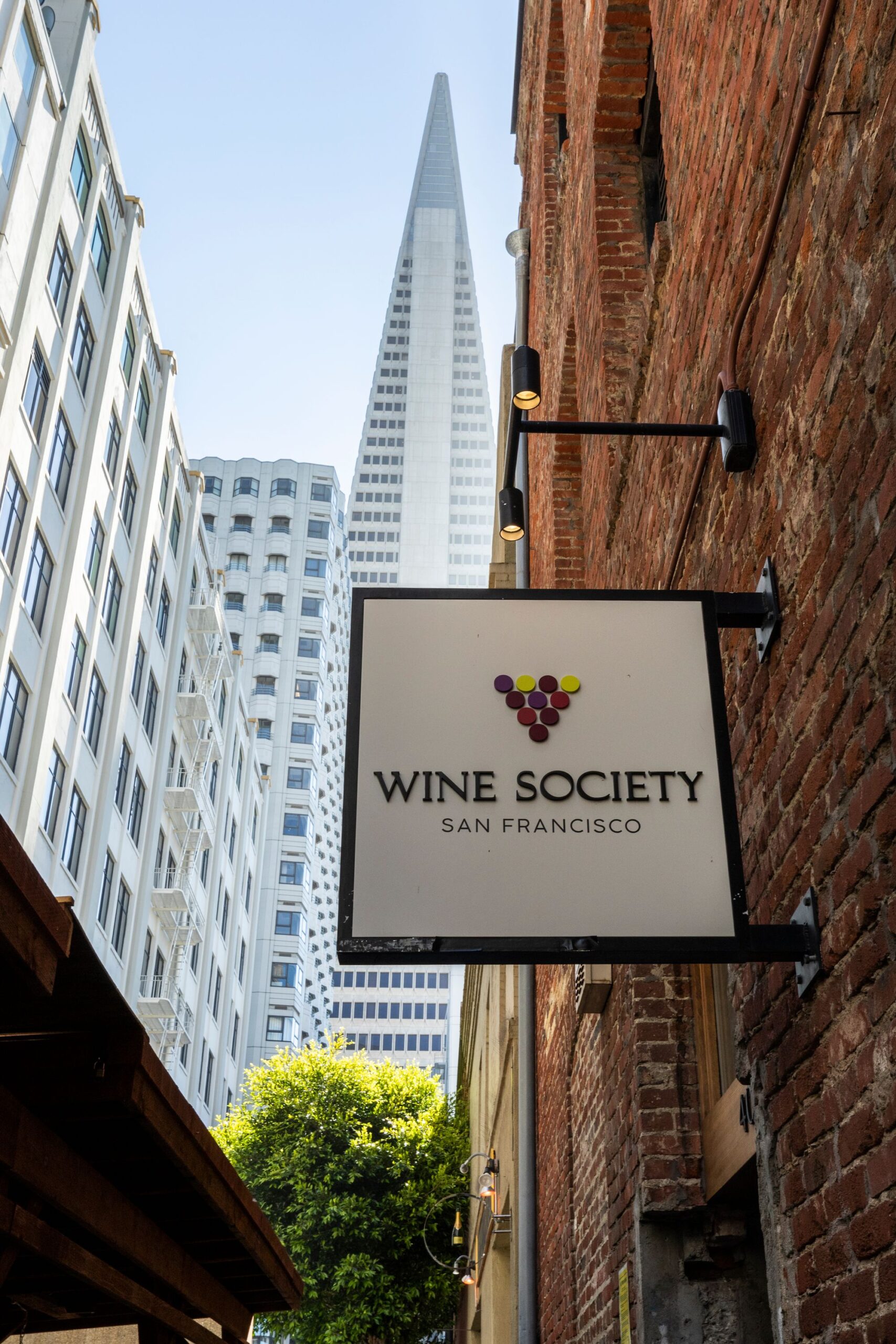 Signage outside San Francisco Wine Society