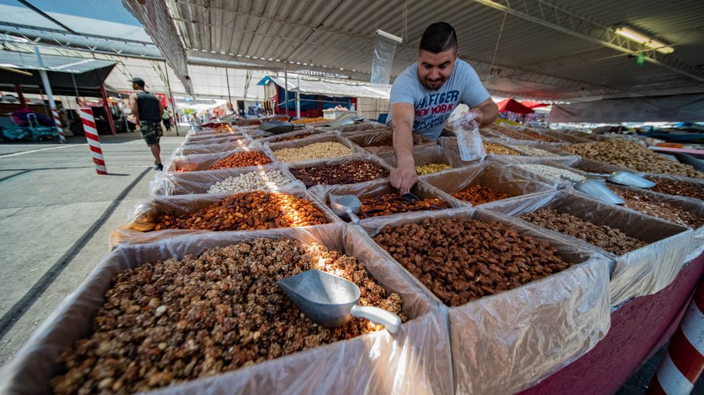 Vendor selling nuts at San Jose Flea Market