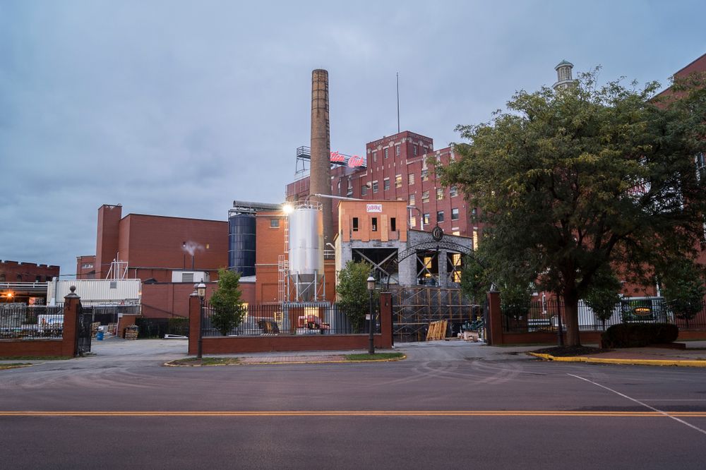Brown buildings of Saranac Brewery Tour