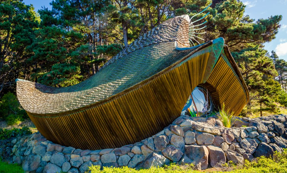 Unique architecture of Sea Ranch Chapel