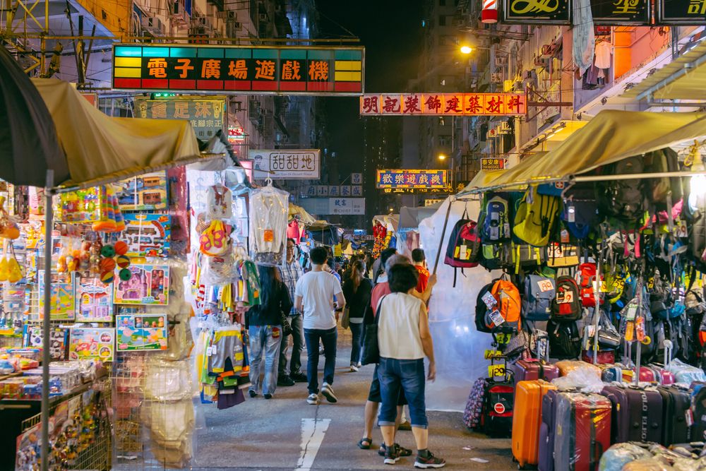 Shopping street in Sham Shui Po