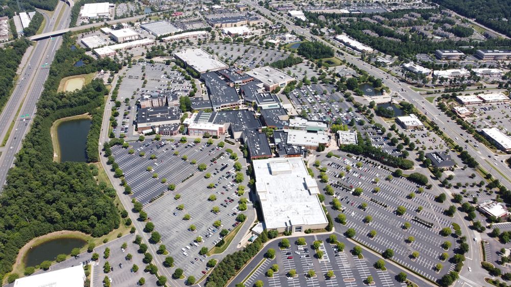 Aerial view of Short Pump Town Center.