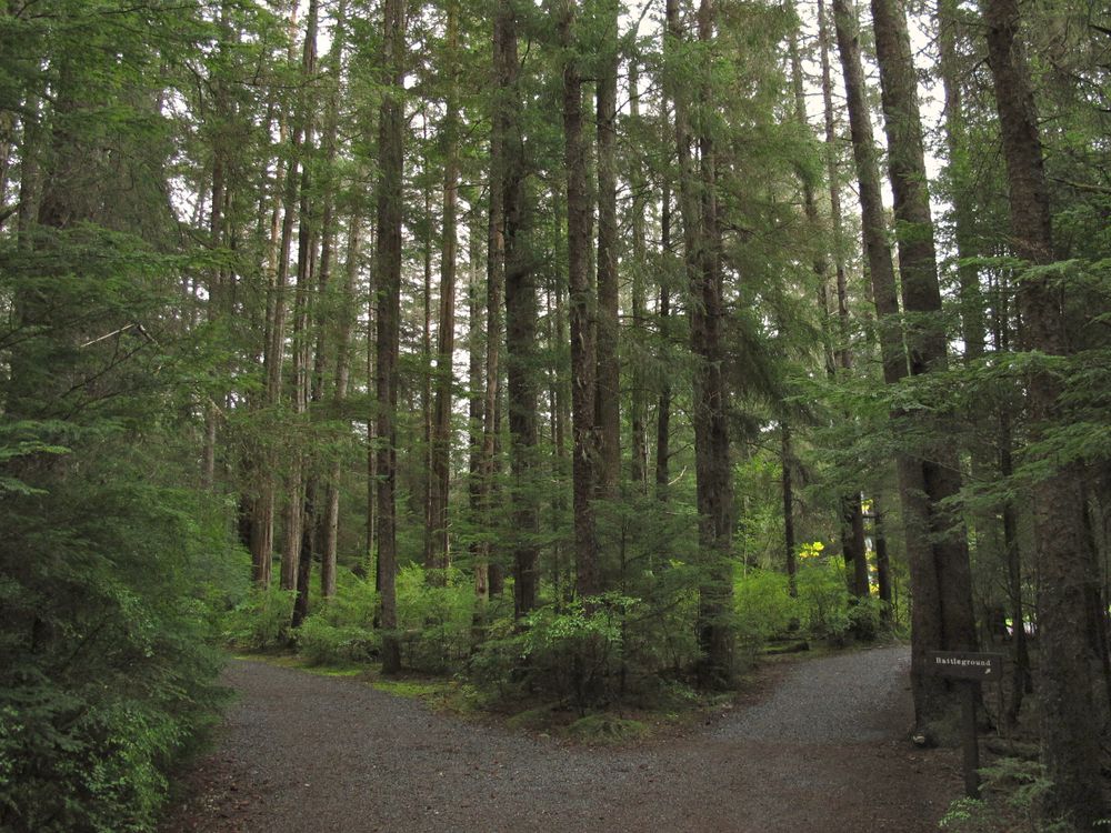 Paved road trails at Sitka National Historical Park