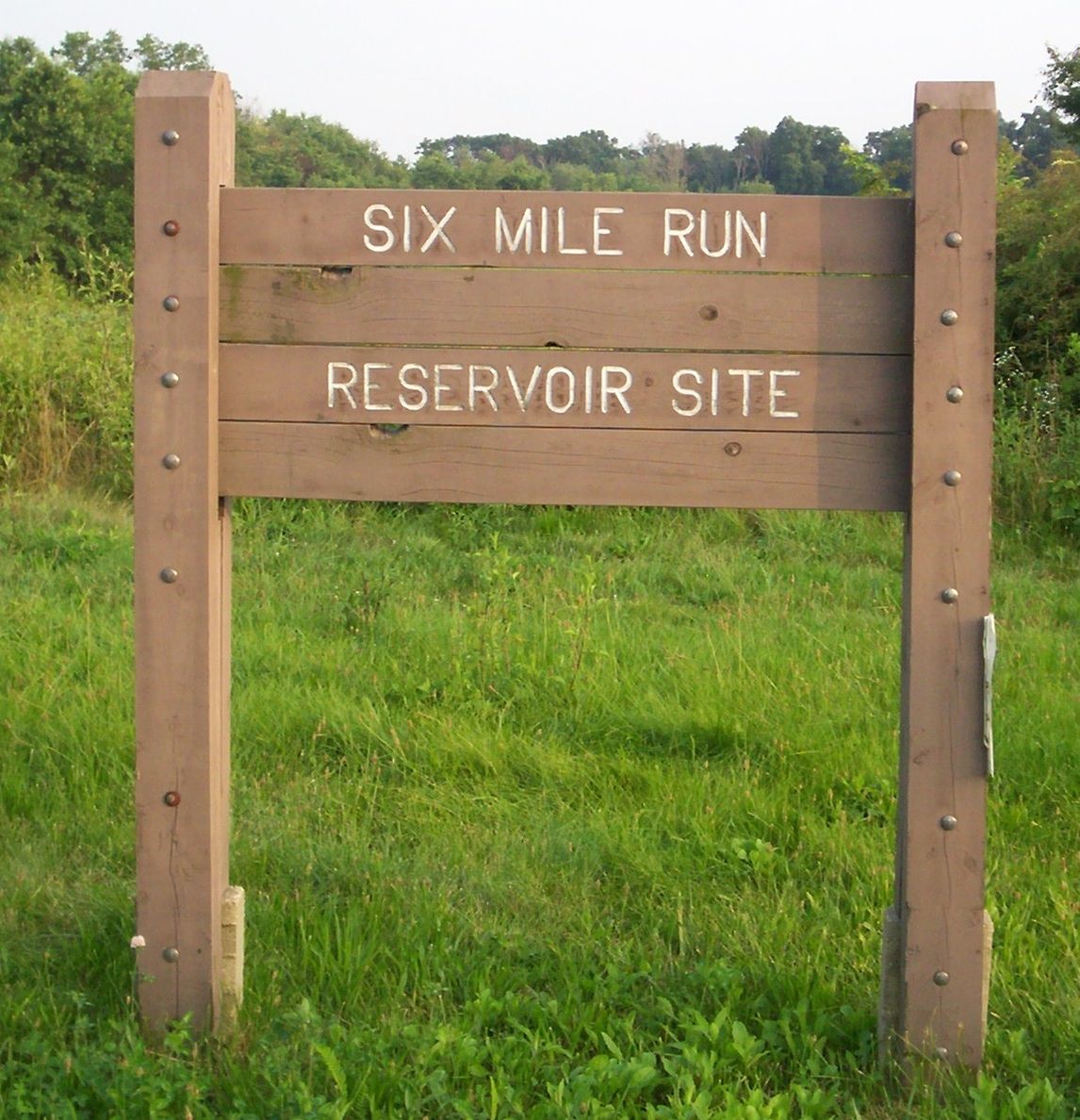 Signage at Six Mile Run Reservoir Site