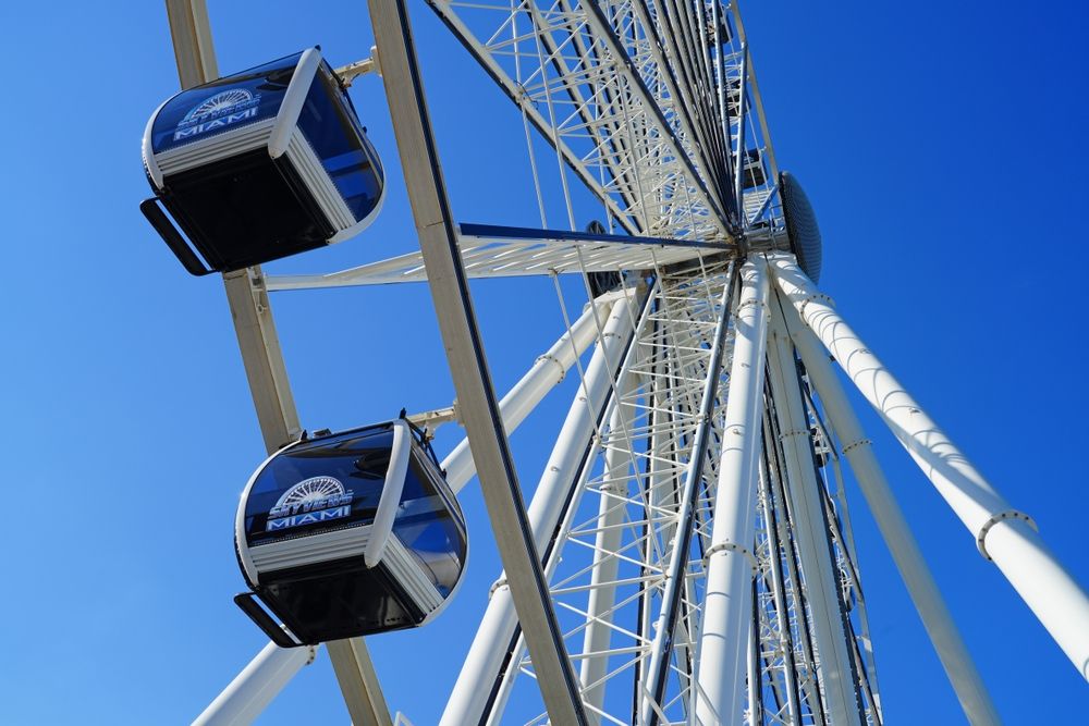 Closer view of the cabins at Skyviews Miami Observation Wheel
