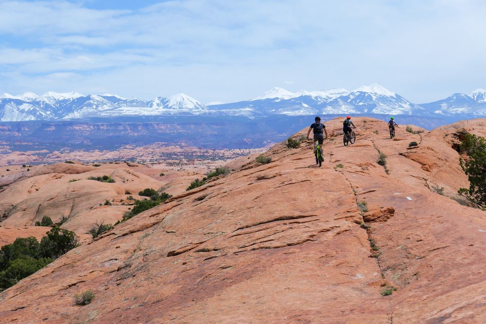 Bikers at Slickrock Bike Trail