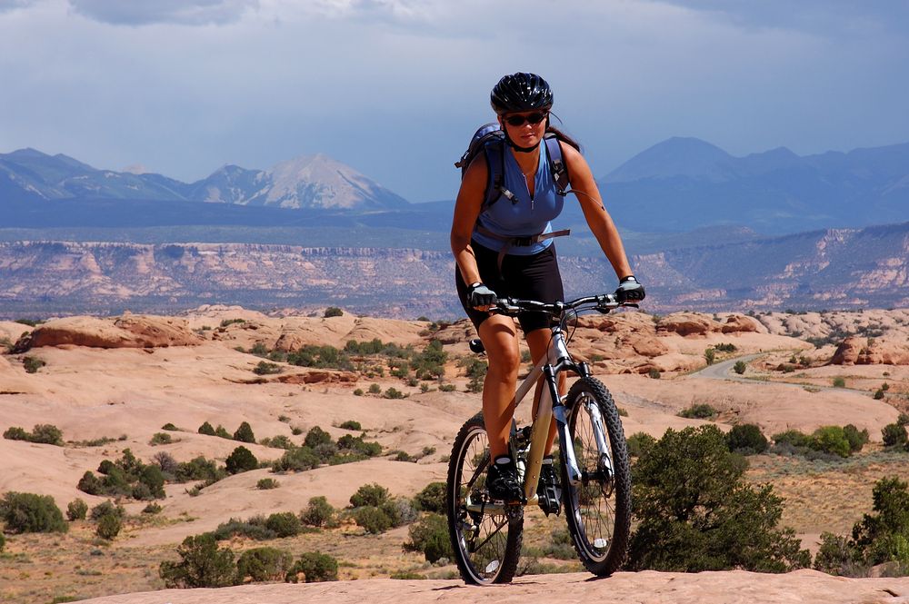 A biker at Slickrock Bike Trail