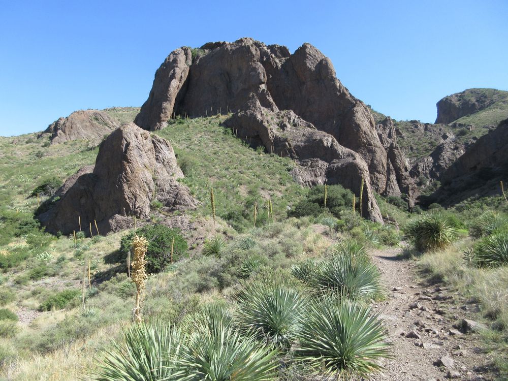 Narrow dusty hiking path at Soledad Canyon
